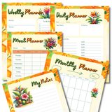 Tropical Plants Cash Envelopes and Planner Bundle