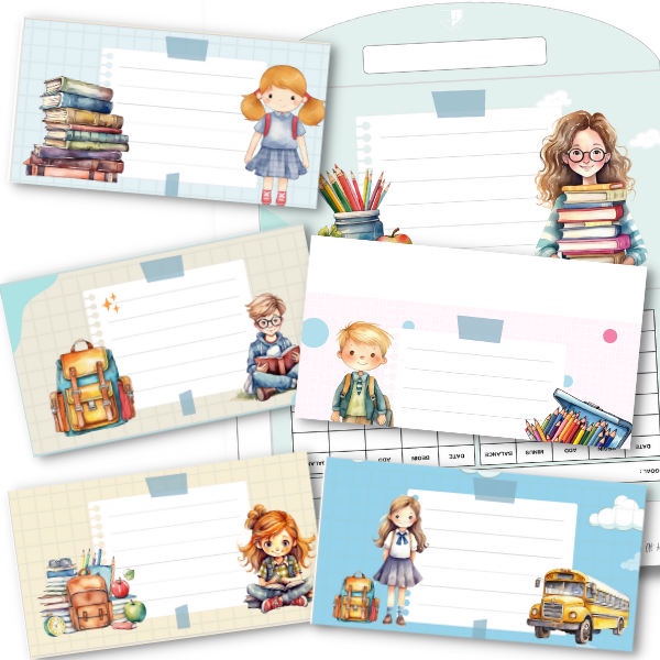 Back to School Boy & Girl Cash Envelope Printables