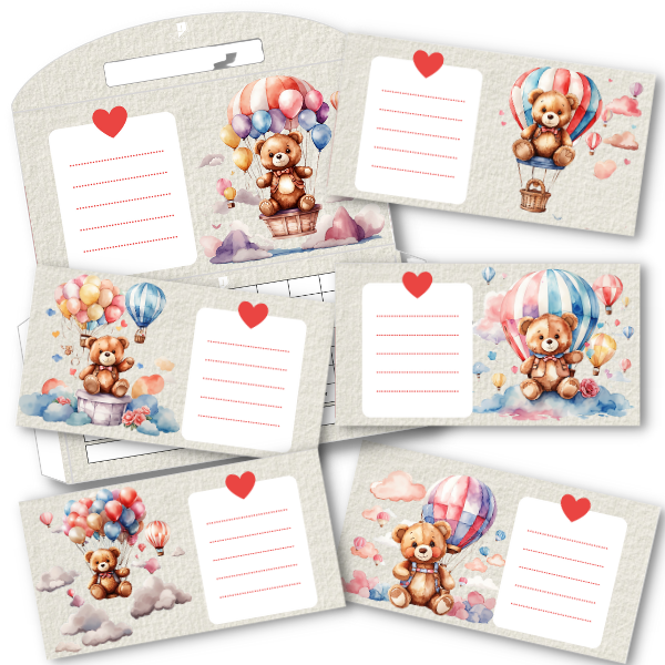 Bear and Balloons Cash Envelopes and Planner