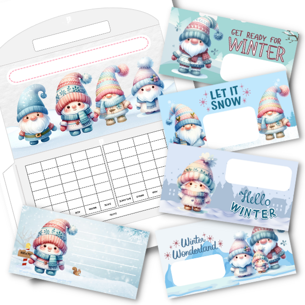 Winter Gnomes Cash Envelopes