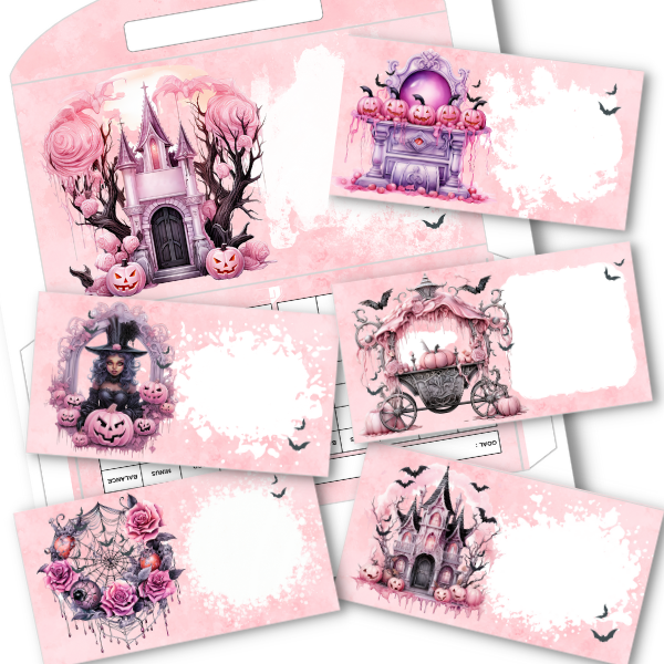 Pink Halloween Cash Envelopes