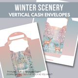 Winter Scenery Vertical Cash Envelopes
