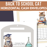 Back To School Cat Cash Envelopes