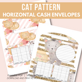 Cat Pattern Horizontal Cash Envelopes