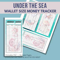 Under the Sea Wallet Size Money Trackers