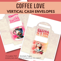Coffee Love Vertical Cash Envelopes