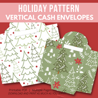 2023 Holiday Pattern Vertical Cash Envelopes