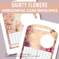 Dainty Flowers Horizontal Cash Envelopes