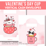 2024 Valentine's Day Cup Vertical Cash Envelopes