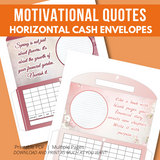 Motivational Quotes Horizontal Cash Envelopes