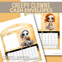 Halloween Creepy Clowns Cash Envelopes