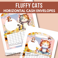 Fluffy Cats Horizontal Cash Envelopes