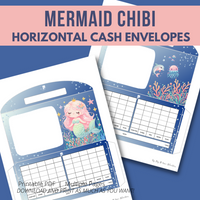 Mermaid Chibi Horizontal Cash Envelopes