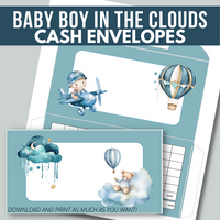 Baby Boy In The Clouds Cash Envelopes
