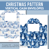 2023 Christmas Pattern Vertical Cash Envelopes