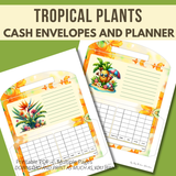 Tropical Plants Cash Envelopes and Planner Bundle