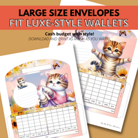 Fluffy Cats Horizontal Cash Envelopes