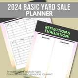 2024 Basic Yard Sale Planner