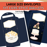 Starry Happy New Year Vertical Cash Envelopes