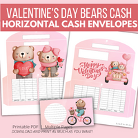 2023 Valentine's Day Bears A6 Cash Envelopes