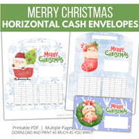 Merry Christmas Horizontal Cash Envelopes