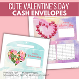 Valentine's Day Heart Flower Cash Envelopes