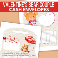 Valentine's Day Bear Couple Cash Envelopes
