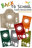 6 Back to School Vertical Cash Envelopes
