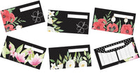 Floral Black Cash Envelopes Printables
