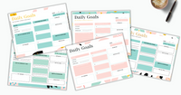 Daily Goal Tracker Sheets - Fruit Themed