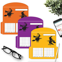3 Halloween Solid Witches Cash Envelopes